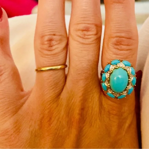 Le Vian Elegant Turquoise and Women's Ring size 7.5